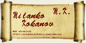 Milanko Kokanov vizit kartica